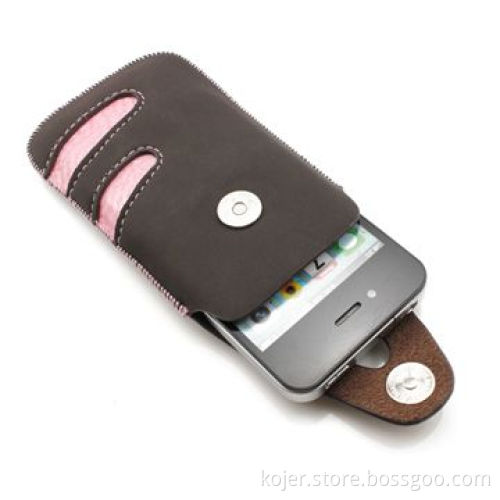 Leather Cases for Apple's iPhone 4, Magnetic Button and Pull-tab Back, Available in Various Colors